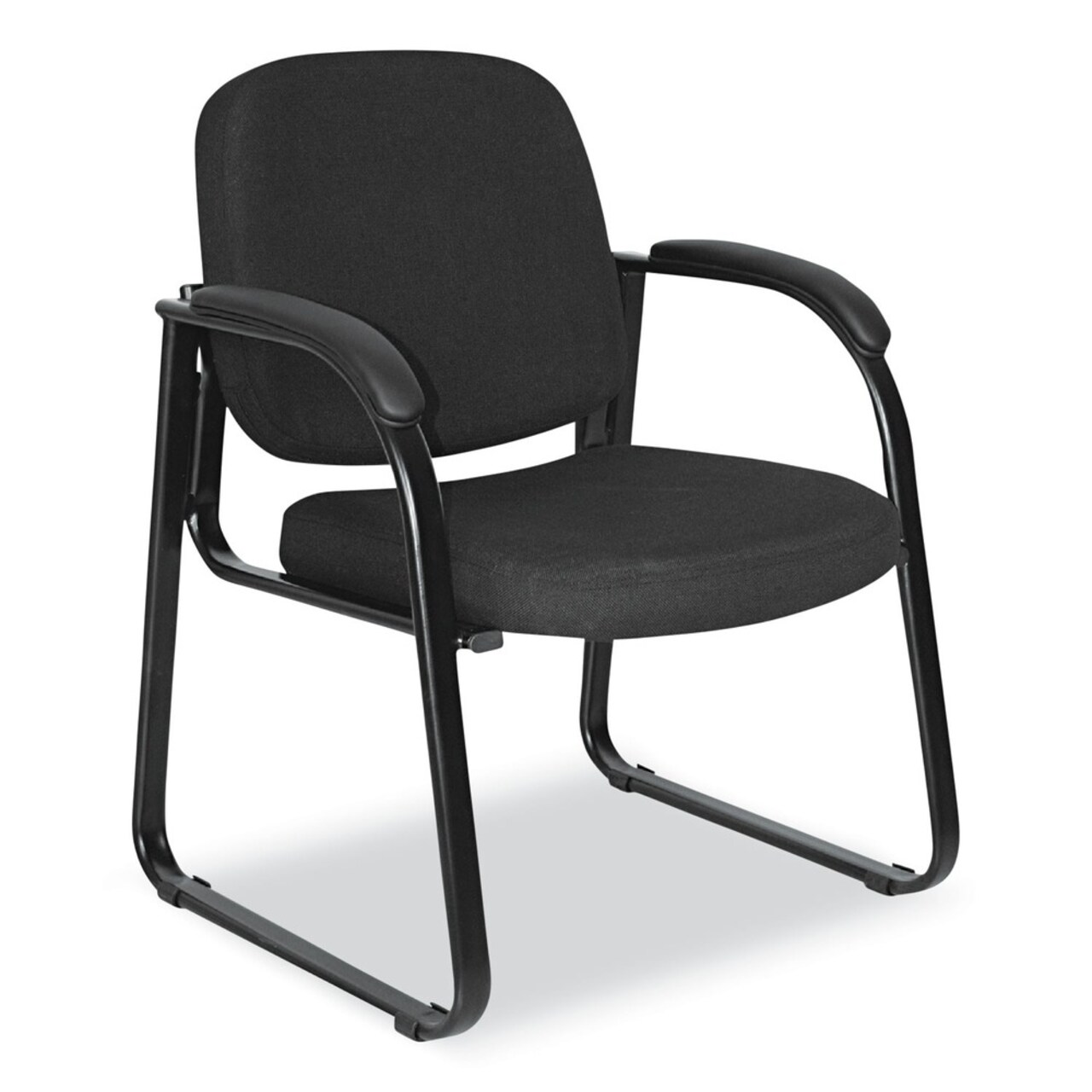 Alera Genaro Series 25 in. x 24.80 in. x 33.66 in. Fabric Half-Back Sled Base Guest Chair - Black